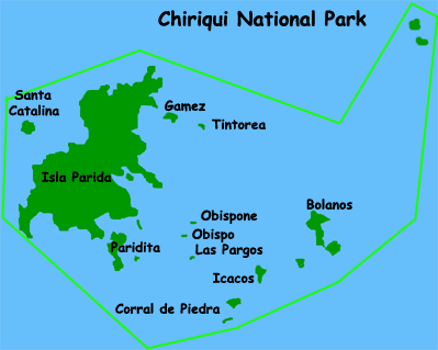 Map of Chiriqui National Park, Panama